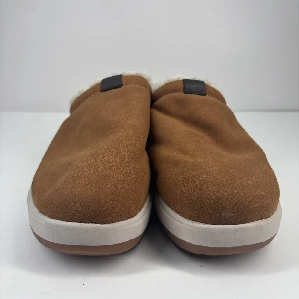 RedHead Men's US 11M Chestnut Suede Faux Fur Slip-On Sherpa Winter Clogs Slipper